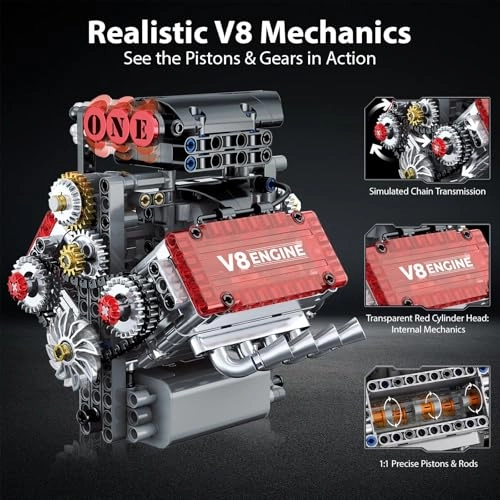 V8 Engine Model Kit Engineering - 12 years+ 478 pieces
