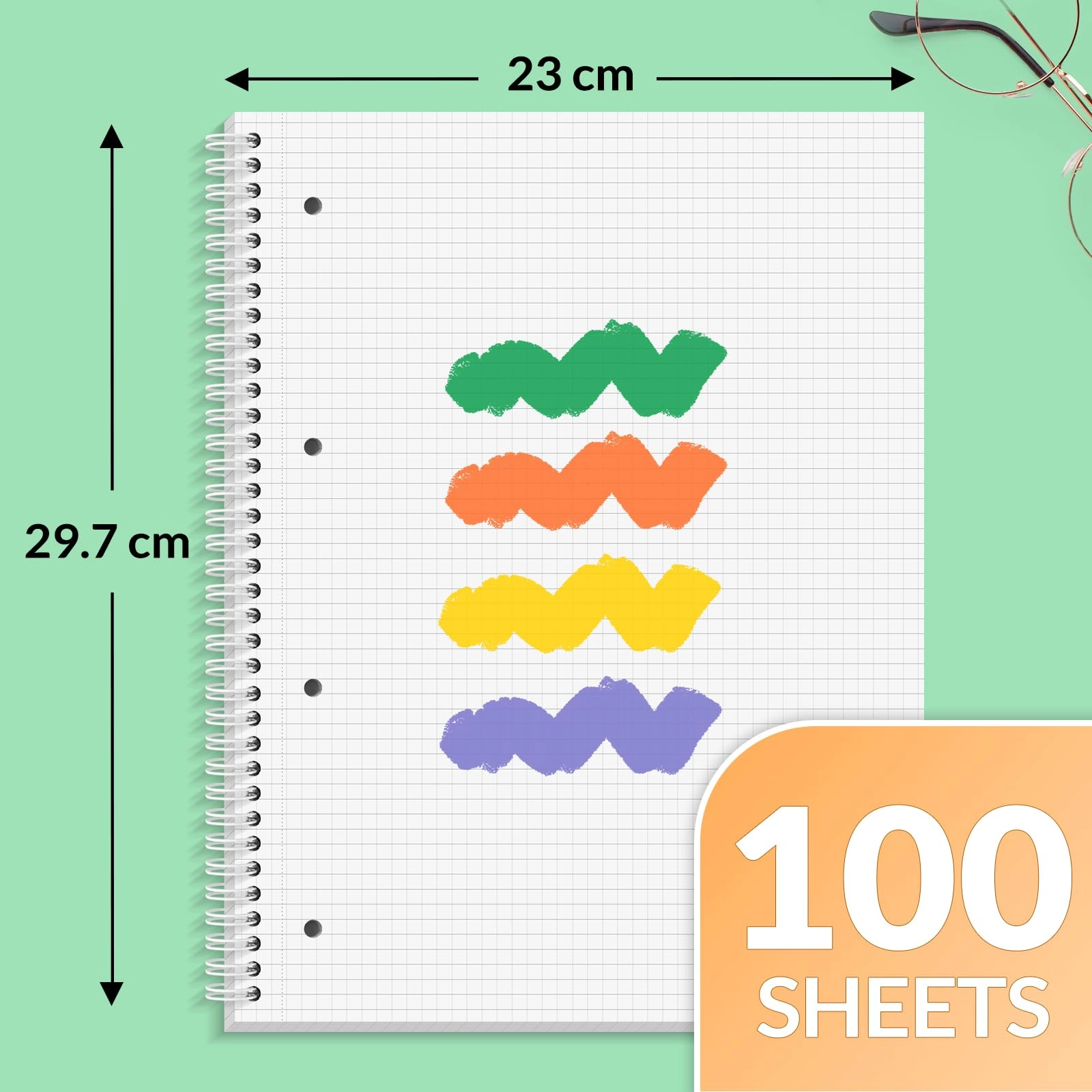 Notebook A4 Spiral - Lined 100 Sheets