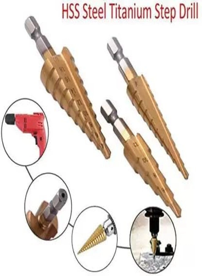 Step Drill Bit - HSS Titanium 3Pcs 25mm