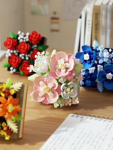 Mini Flower DIY Plant Building Blocks - 4 pcs Botanical