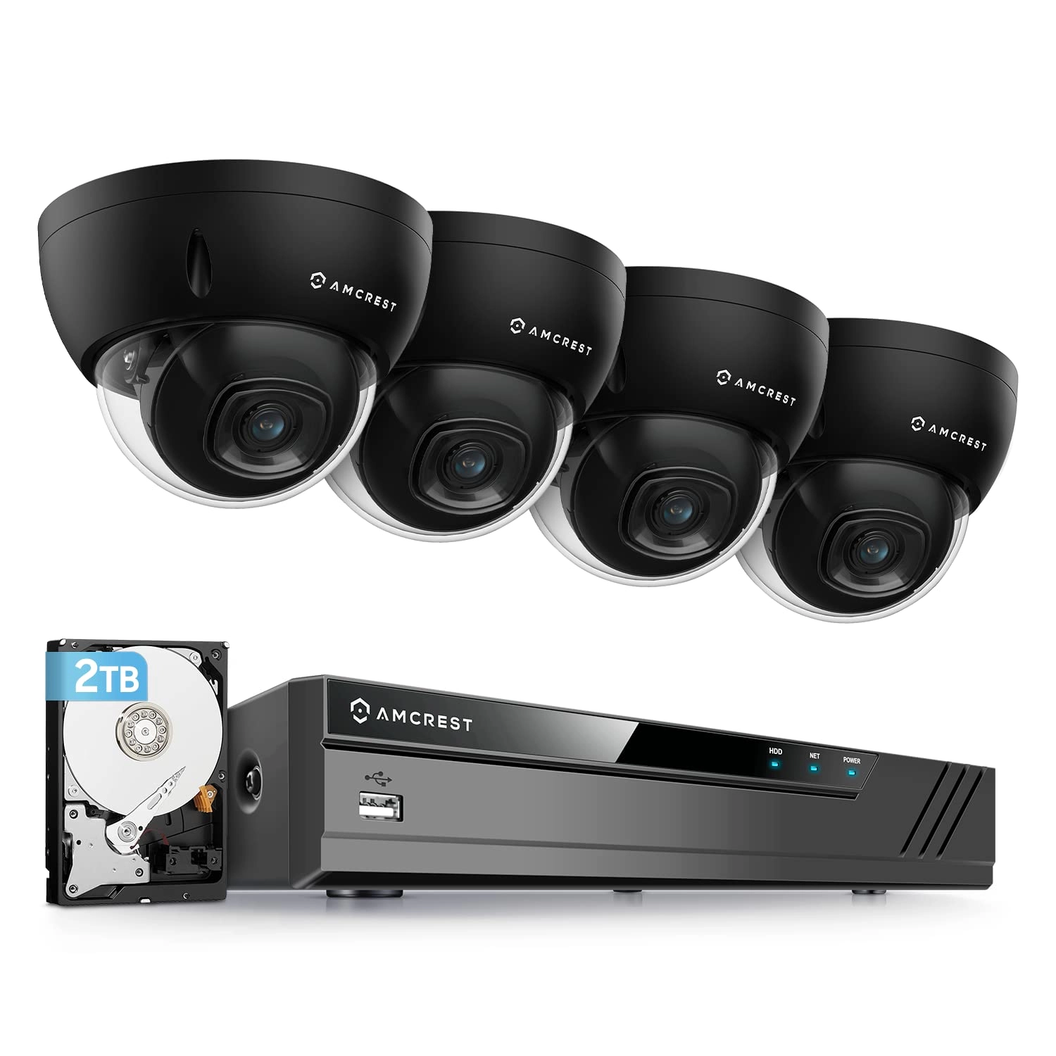 Amcrest NV4108E-A2 - 8 channels + IP5M-D1188EB-28MM - 5MP + 4PACK-CAT5ECABLE60