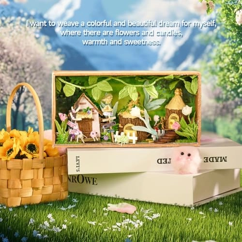 Miniature Wooden Dollhouse Furniture Kit - Creative Room 1:24