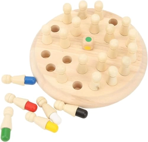 Wooden Memory Chess Game - 3 months and up 24 pieces