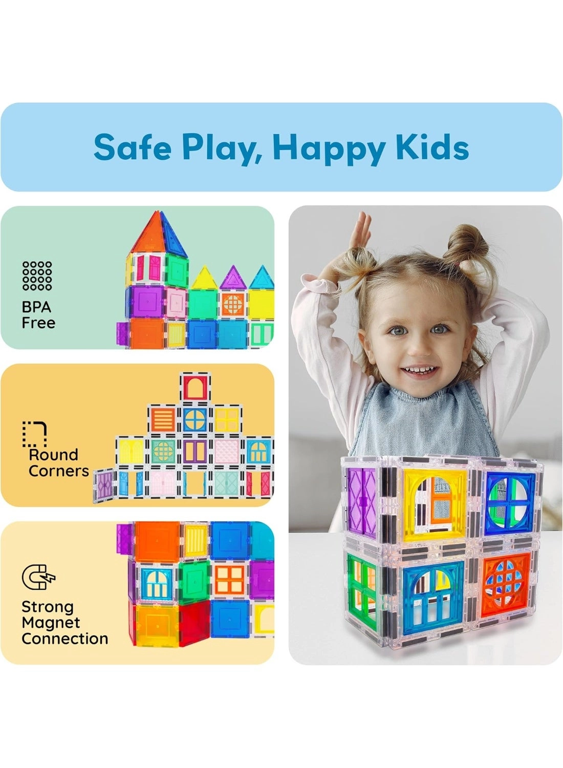 Magnetic Tiles Clip-On Window and Door - 40pcs