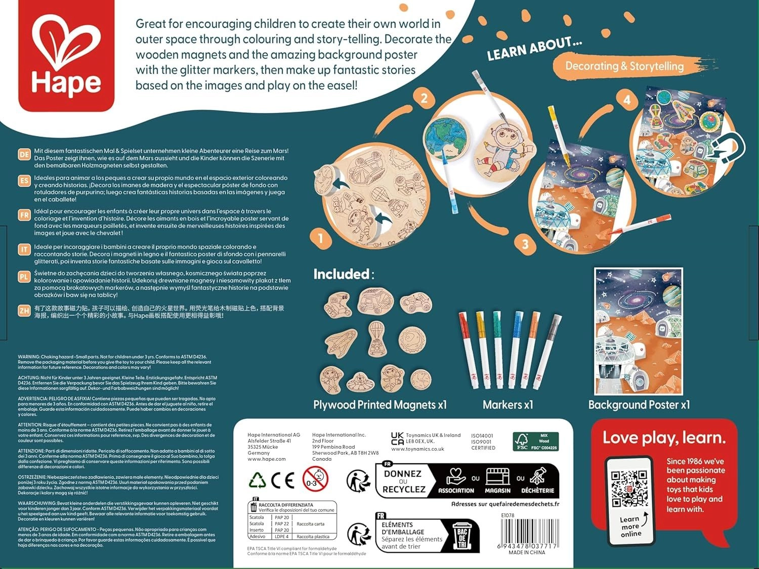 DIY Mars Space Life Art And Craft Set - 3+ years 10 pcs