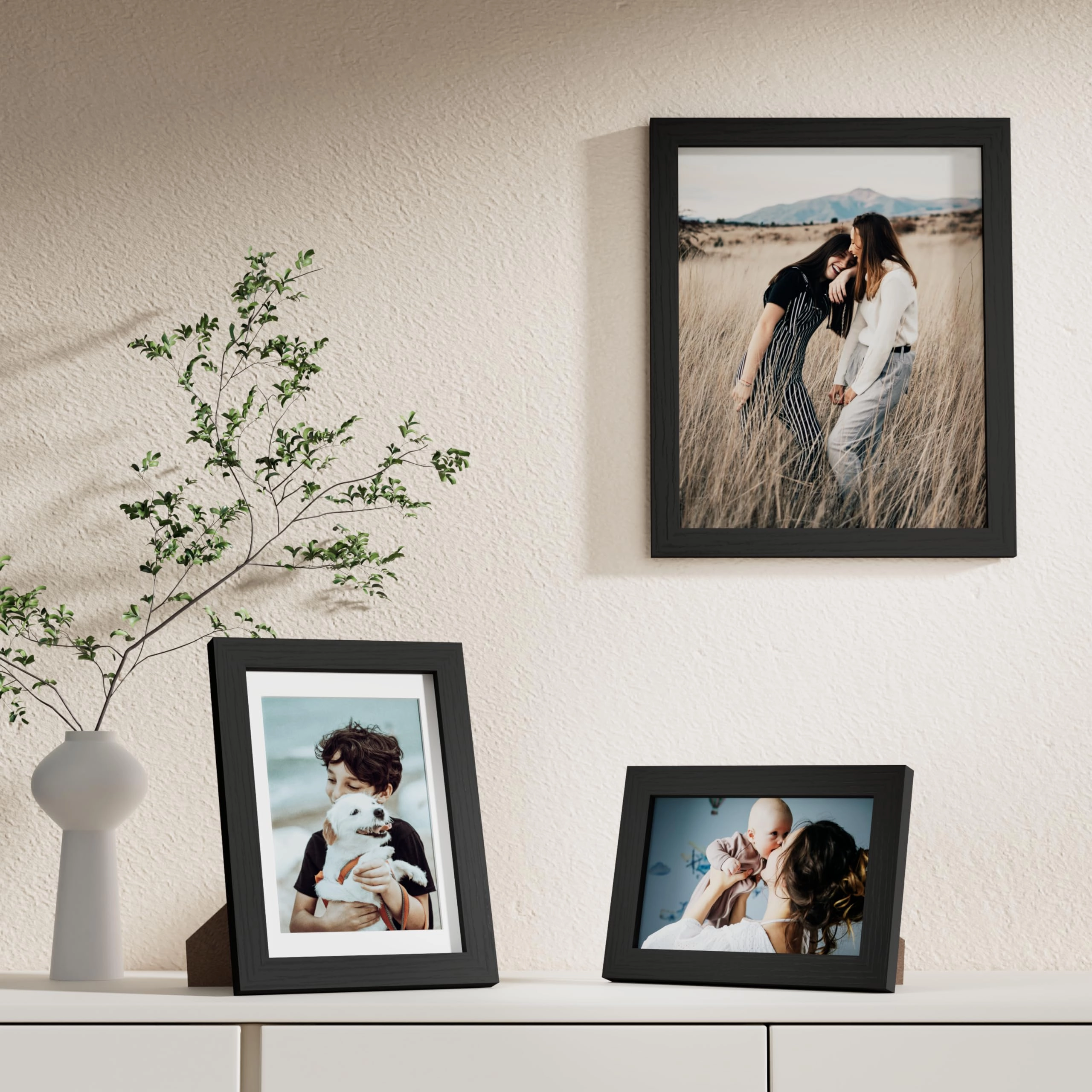 Picture Frames Set - 10 Pack Rustic Grey