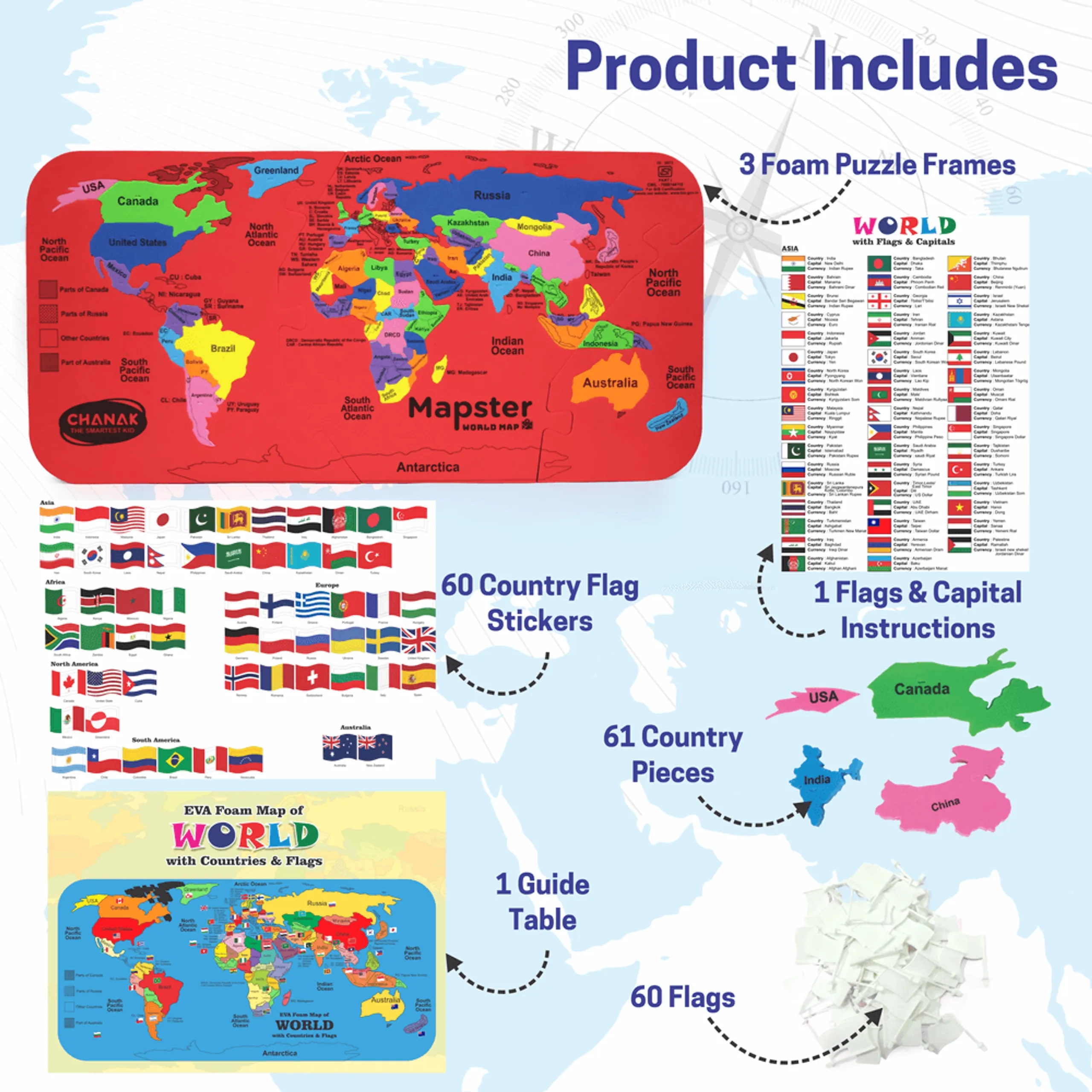 Mapsterworld Map Puzzle (46966191-AT238) - 61 pcs