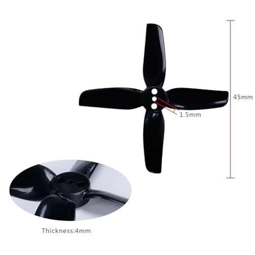 Propeller - 4-Blade 2 inch 2Pairs Black