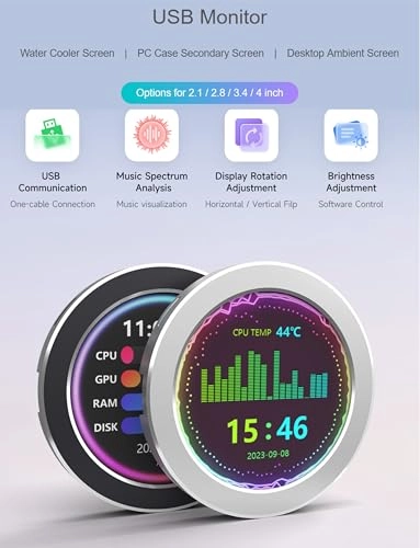 4-USB Cooler LCD-W - 4inch 720x720 Pixel