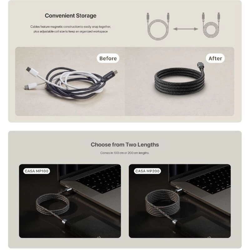 CASA MP200 240W Cable USB-C to USB-C 2m