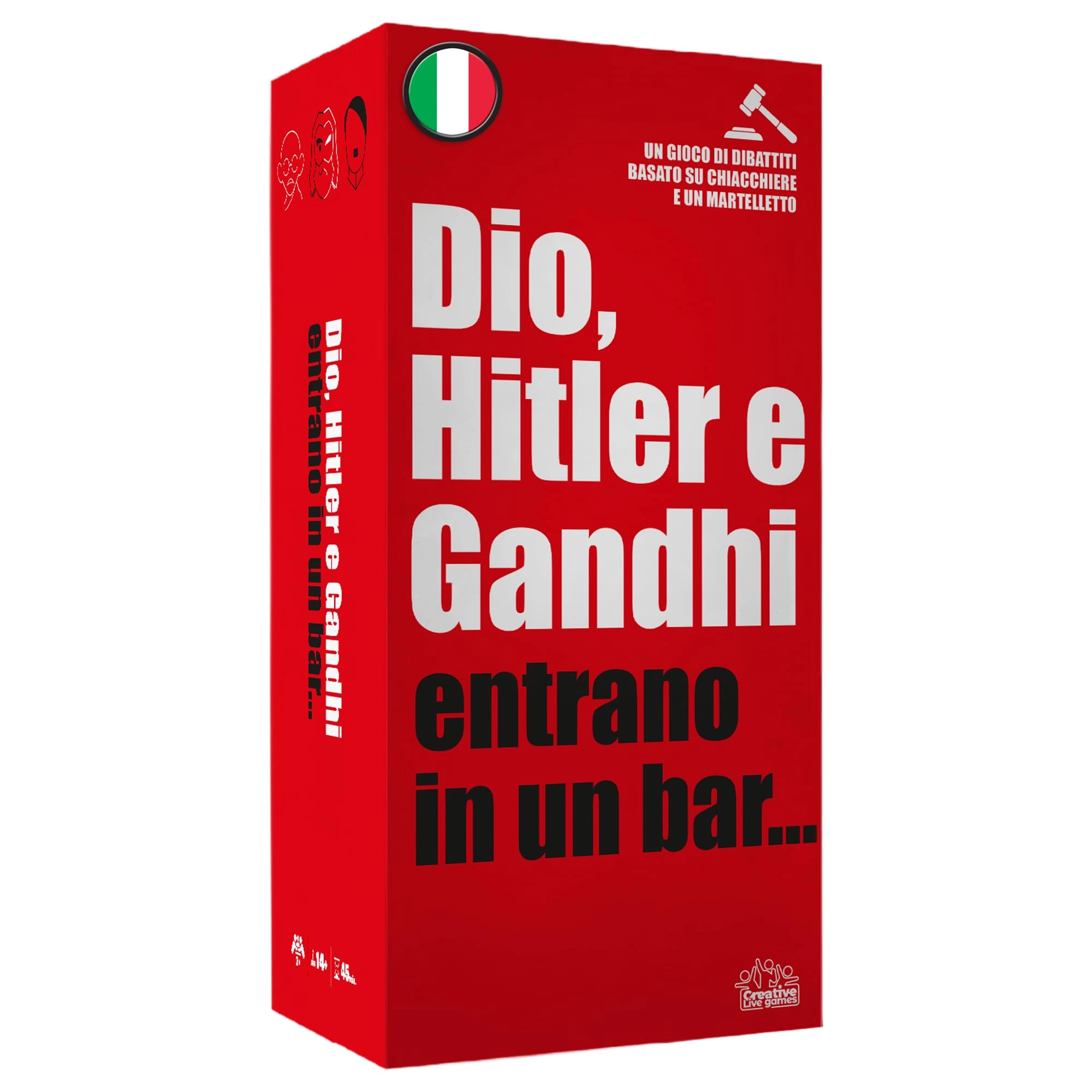 Asmodee Dio, Hitler and Gandhi Go to a Bar - Party Game - Card Game (Italian)