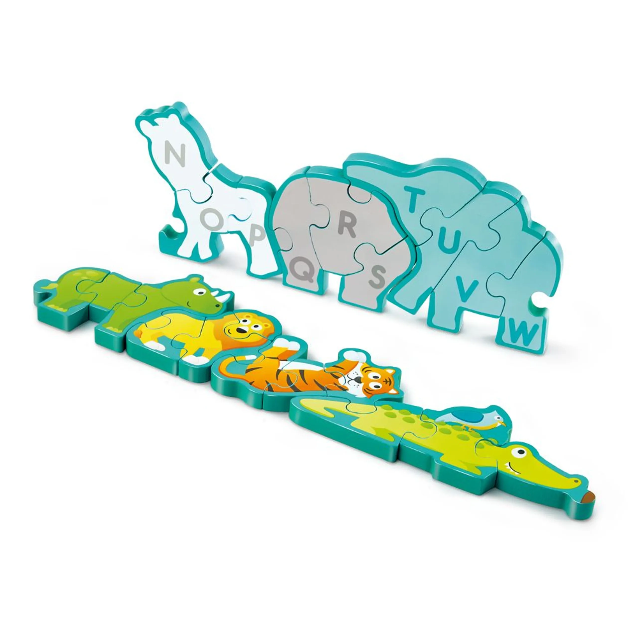 Double Sided Alphabet & Animal Wooden Puzzle - 3 years & above 26 pieces