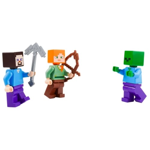 Minecraft - Steve + Alex + Zombie (min009-min010-min017) 3 pcs