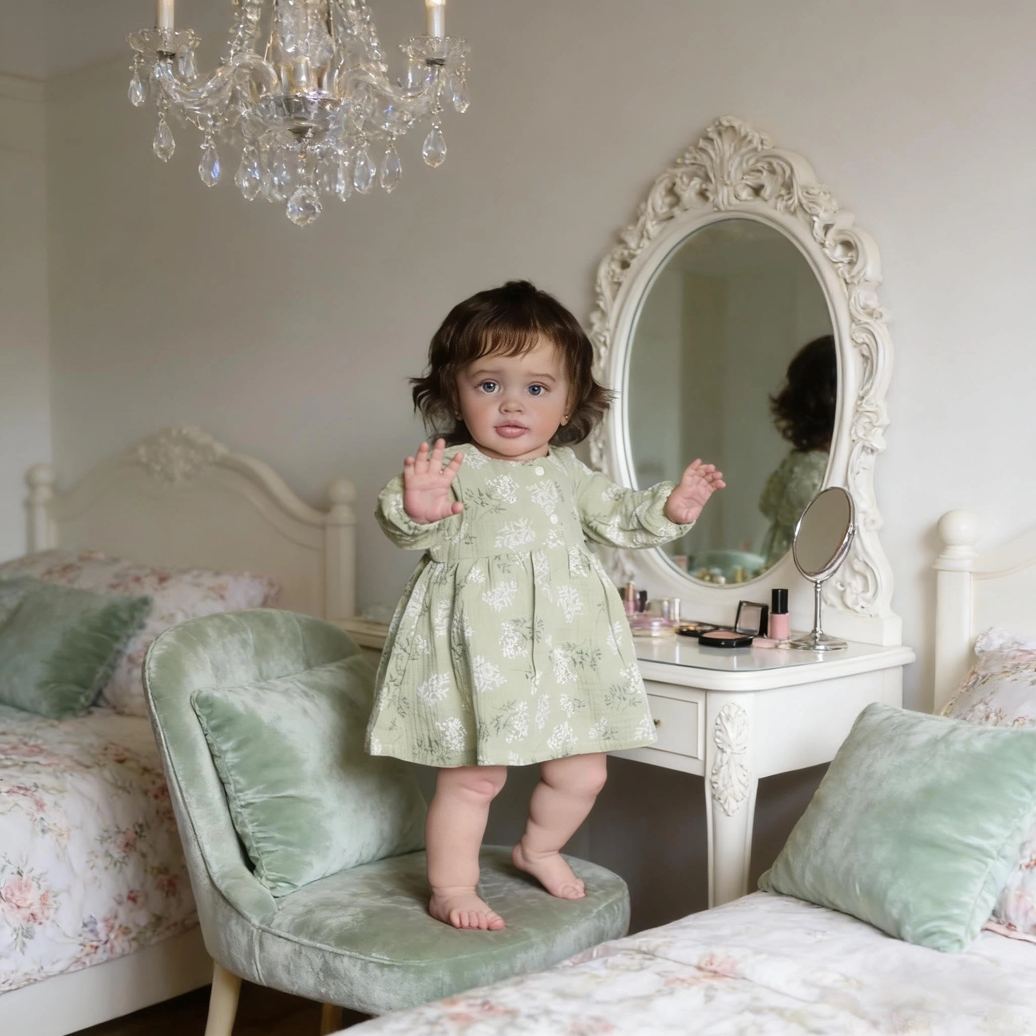 Pippa Reborn Baby Doll - 26 inch Cotton Vinyl Hand-rooted Curly Hair Ages 3+