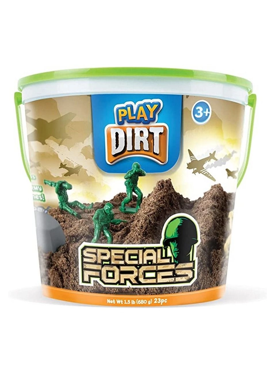 PLAY DIRT Special Forces Bucket - 680 GRAM 16 play solider figurines