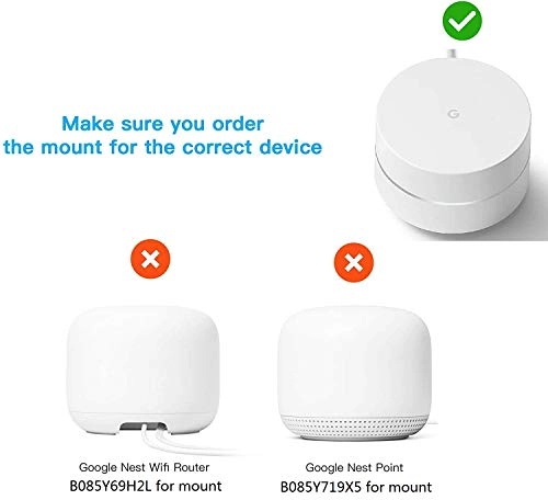 Google WiFi Wall Mount - 1 Pack Google Wifi (2016 model), Google Wifi (2020 model)