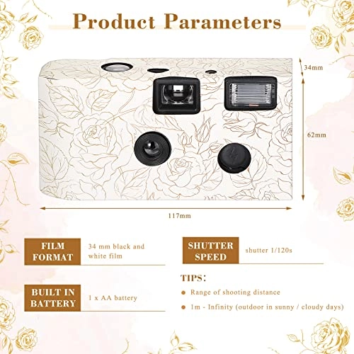 Disposable Camera - 4 Pack 34mm Built In Flash