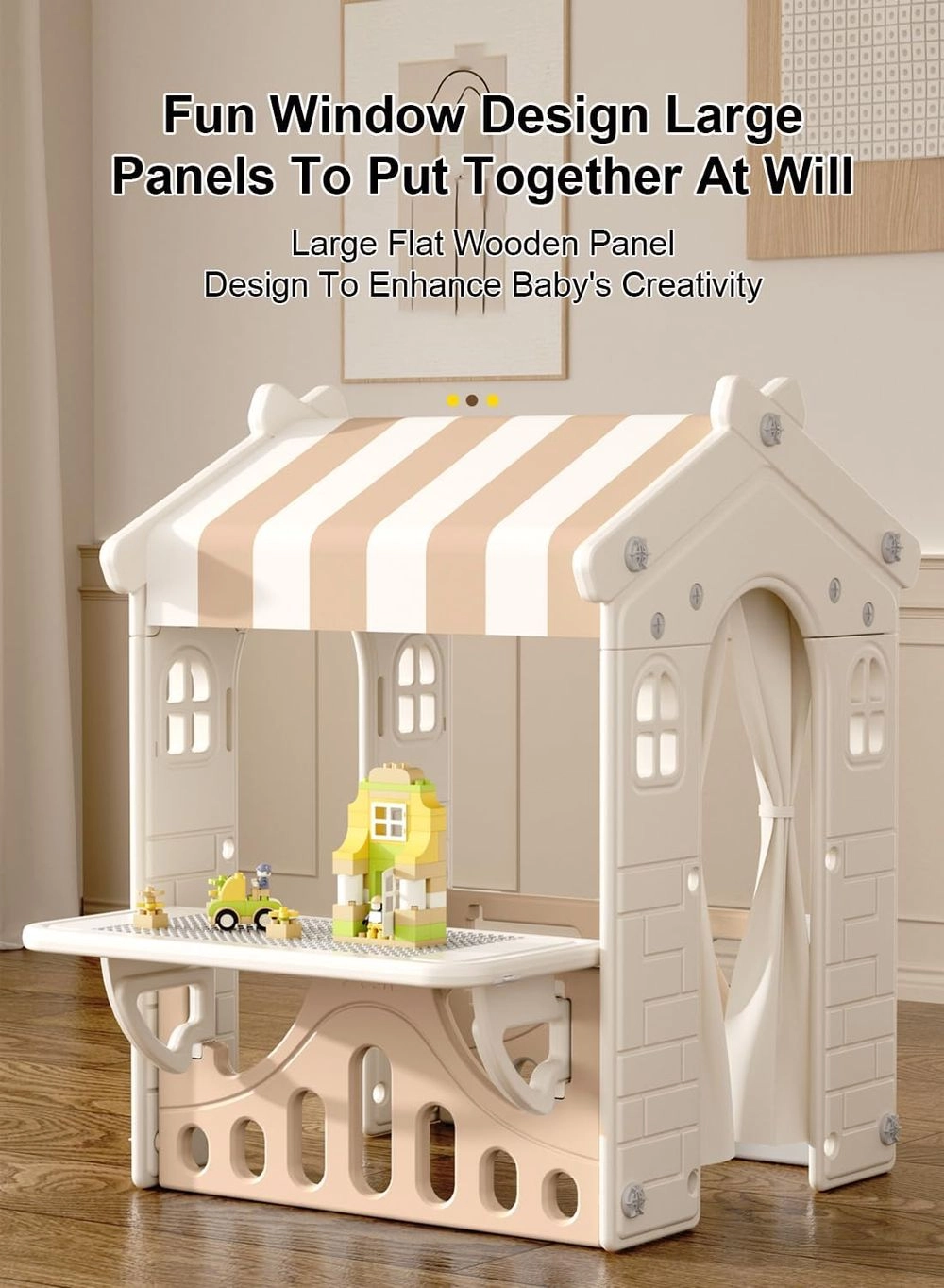 Kids Playhouse With Slide - Indoor and Outdoor Use Durable Construction