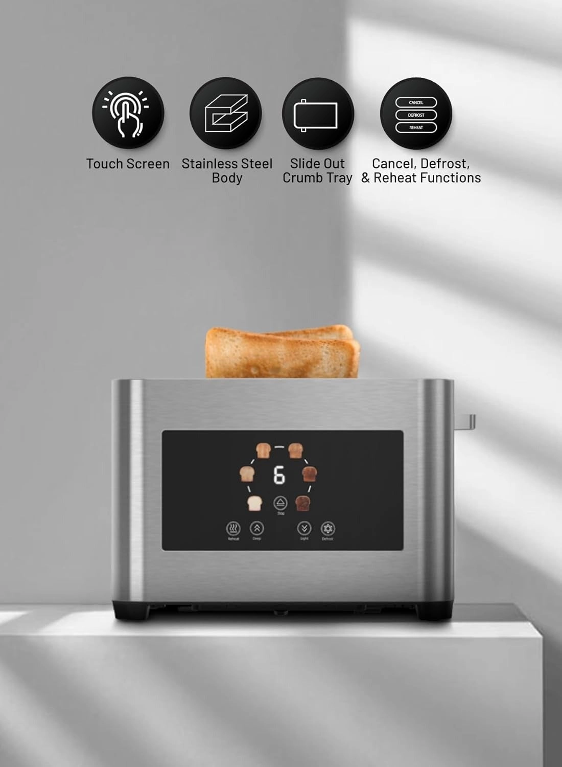 Digital Pop up Toaster - 2-Slice