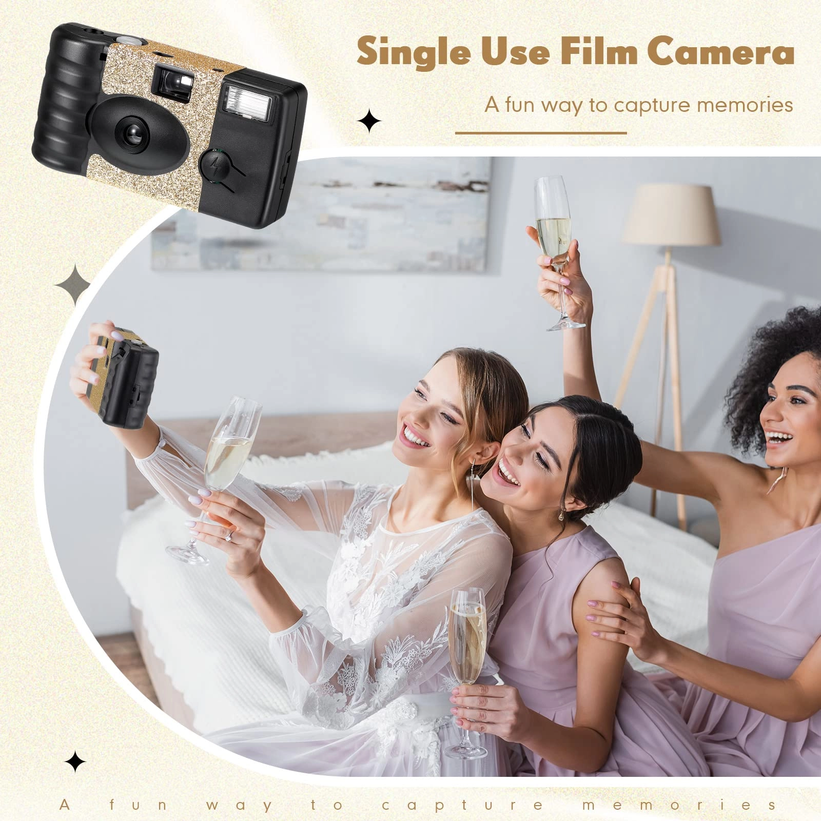 Disposable Film Camera - 4 Pcs Flash 27 Exposure 34mm