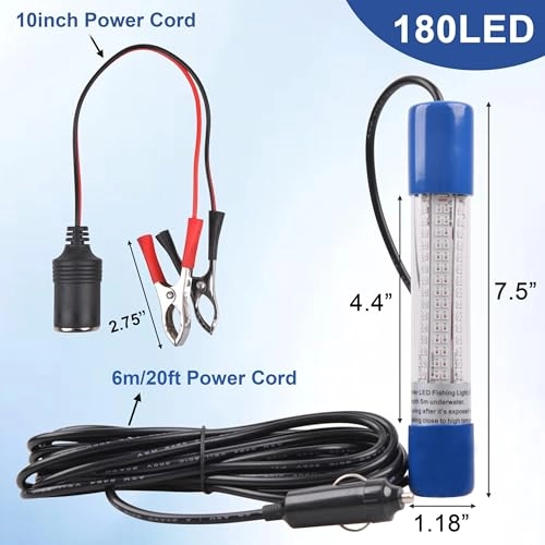 Underwater Fishing Light - 10.8W 12V-24V 1600 lumens