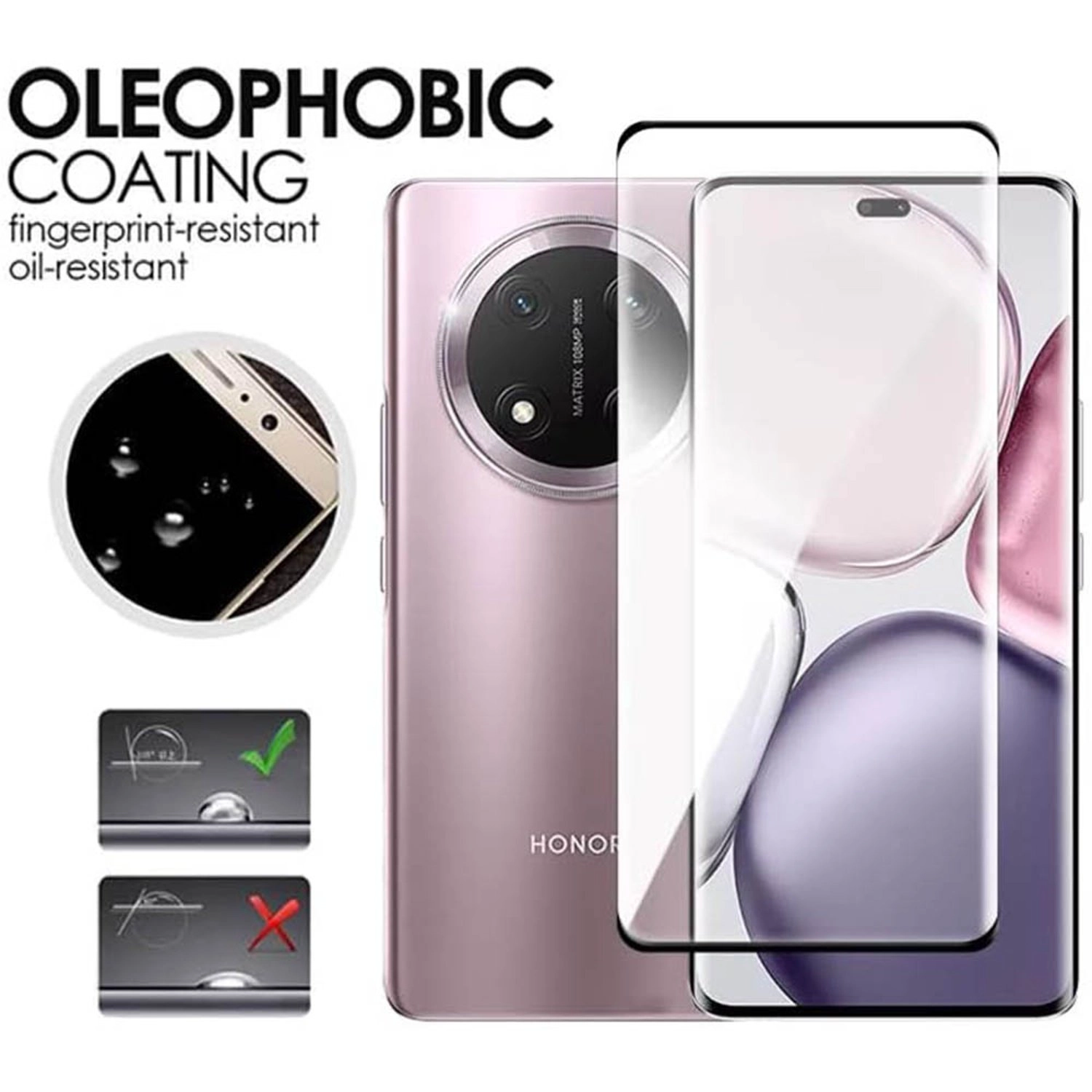 Anti-Fingerprint Clear Screen Protector for Honor X9c