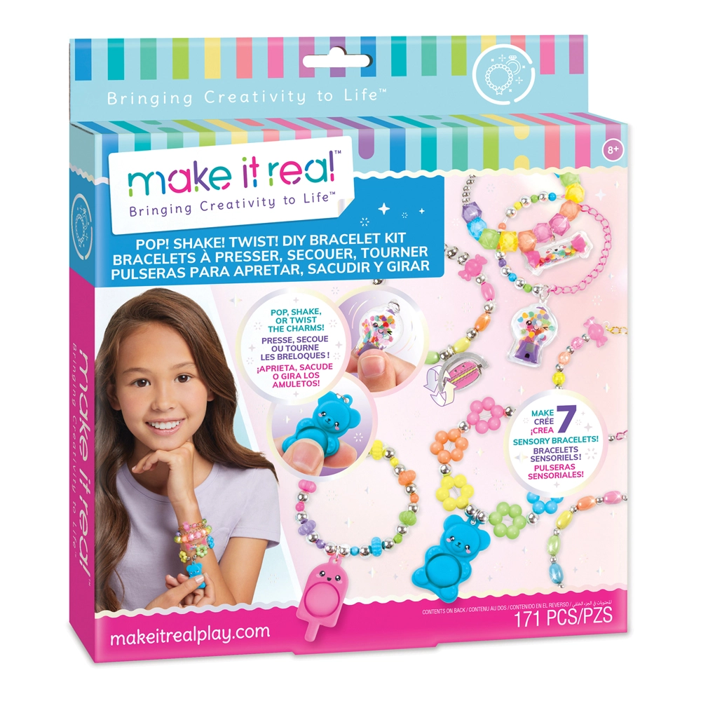 Make it Real Pop! Shake! Twist! DIY Bracelet Kit - 171pcs 7 bracelets