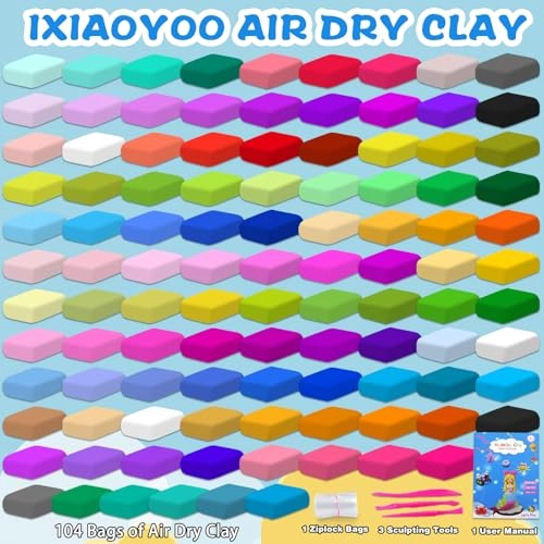 Air Dry Clay - 104 pcs. Starter kit