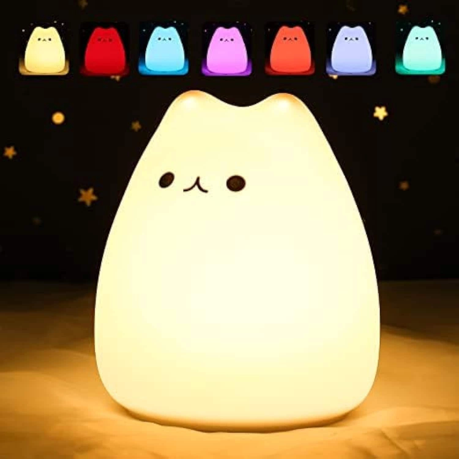 ZKLiLi Cute Cat Lamp Night Light - Silicone Battery-operated