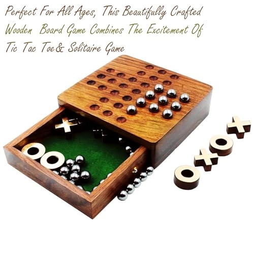 Tic Tac Toe + Solitare - Wooden