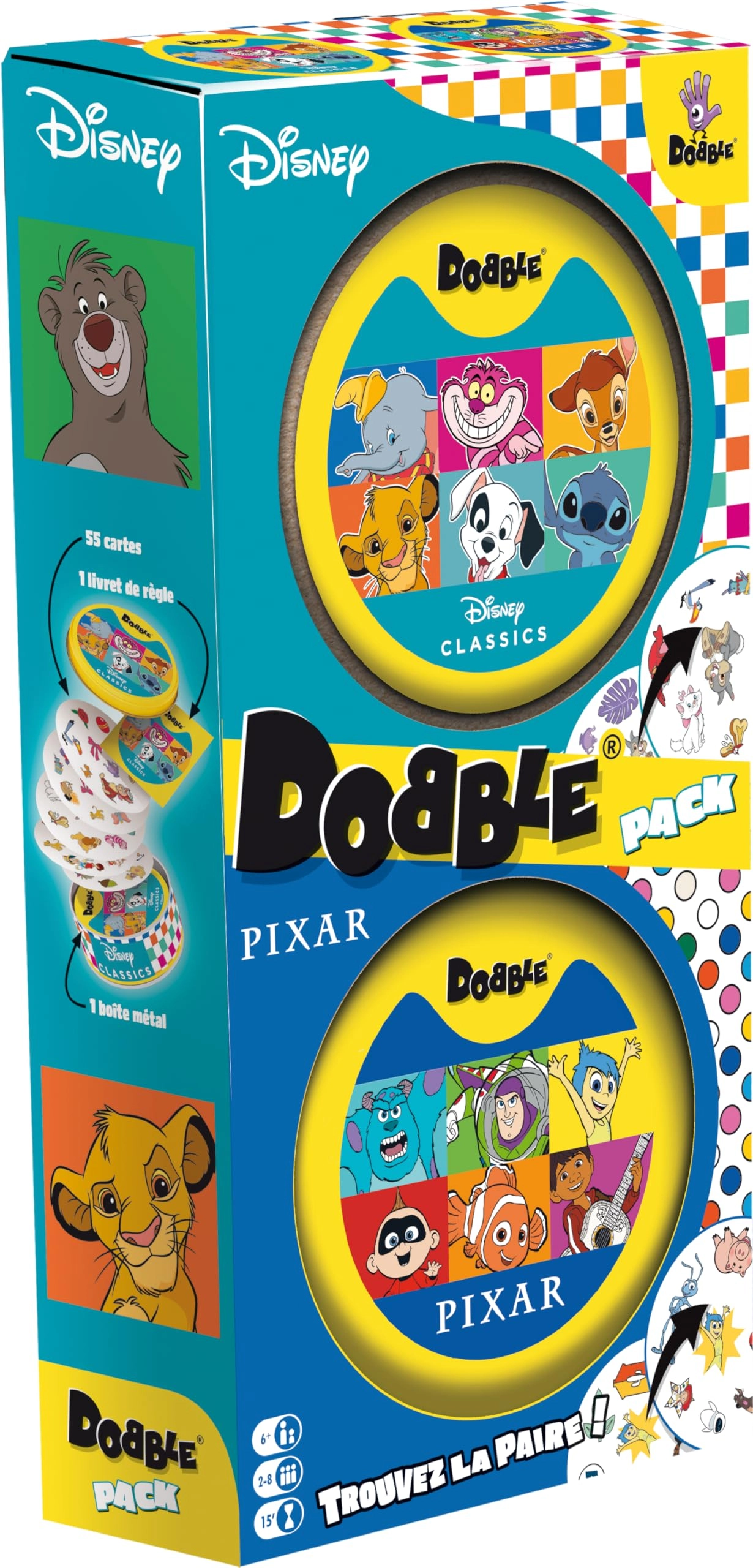 ZYGOMATIC Dobble: Disney and Pixar Super Pack - Card Game (French)