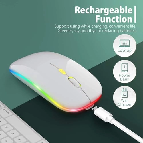 Rechargeable Ergonomic Mouse - 2.4GHz Wireless Bluetooth USB