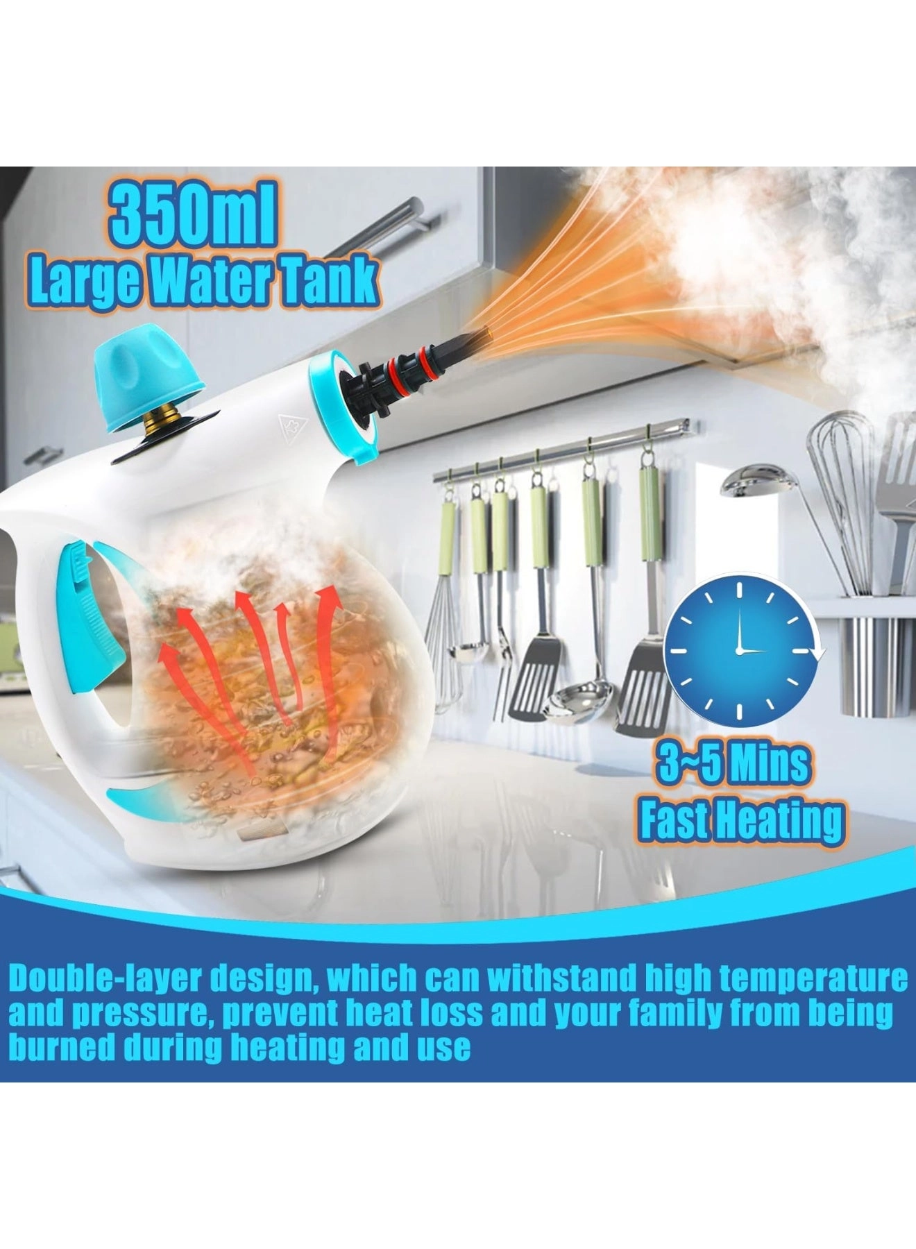Handheld Steam Cleaner - 2.8-3.2Bar 350 ml