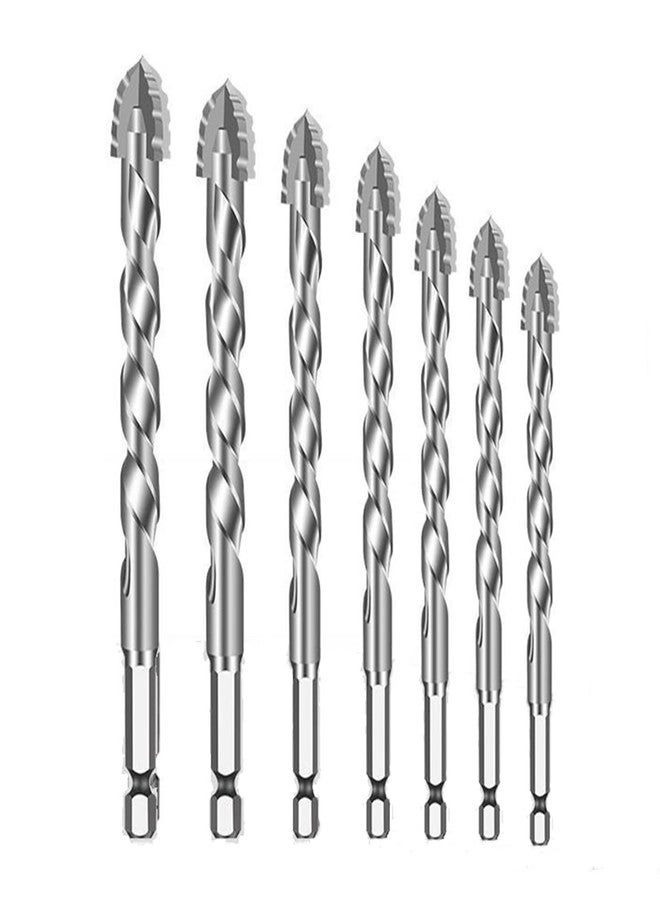 Power Drill Bits Set - Alloy Steel Carbide-Tipped 7-Piece 3-12mm