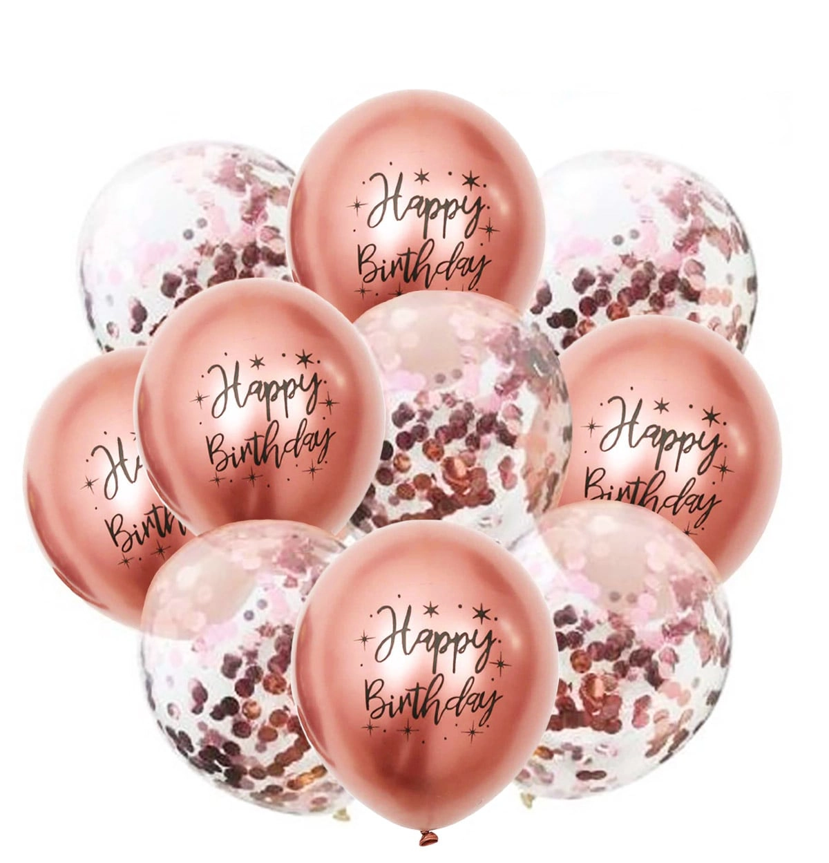 Party Time Trading LLC Latex and Confetti Decoration Balloon Sets - 10-Pieces Birthday Party