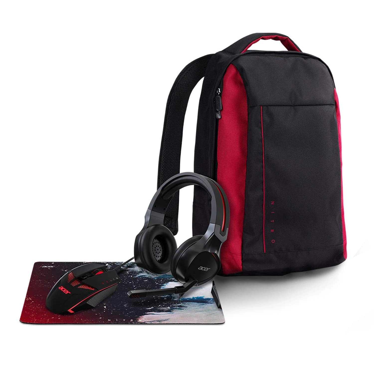 Acer Backpack - accommodates up to 15. 6 notebook + Headset - On Ear + Mouse - 6 levels DPI + Mousepad