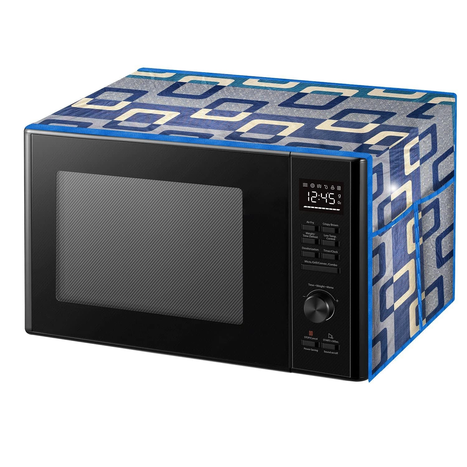 KONVIO Microwave Oven Dust Proof Top Cover - Cotton 4 Utility Pockets