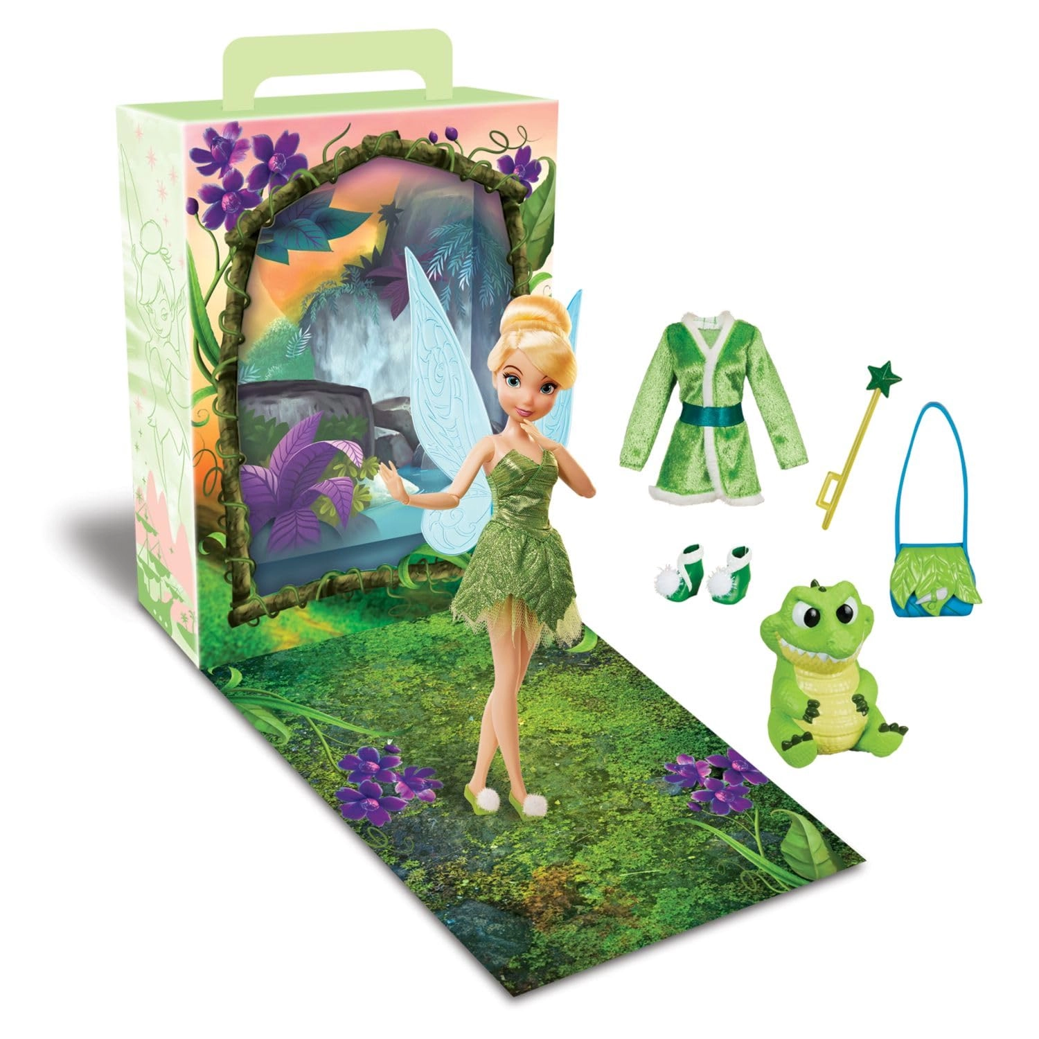 Disney Store Tinker Bell Story Doll - 11 Inches Plastic Glittering Outfit Ages 3+