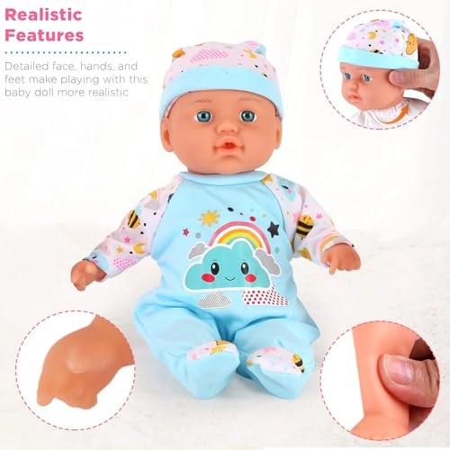 Baby Doll Playset - 12" Soft Body Talking 2 Pack