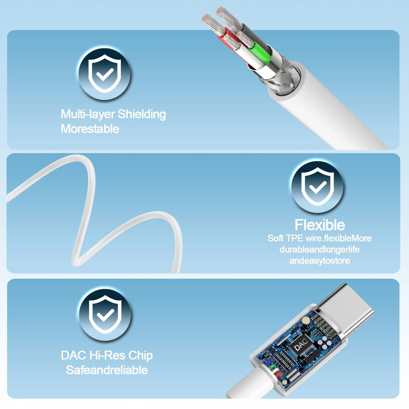 USB C Headphones Wired Earbud Pack