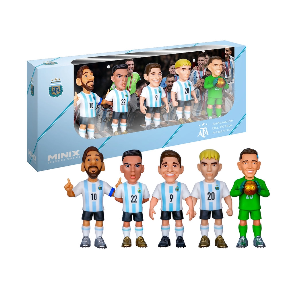 minix collectible figurines Messi + Lautaro + Julian + Mastantuono + Dibu - Argentina - 5 pcs (23684)