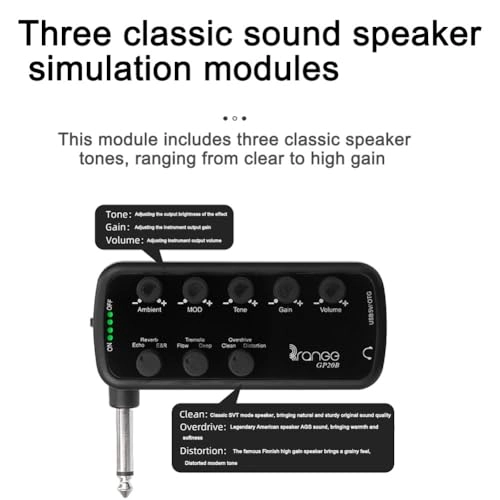 Portable Guitar/Bass Headphone Amp - USB Multi-Effects Recording