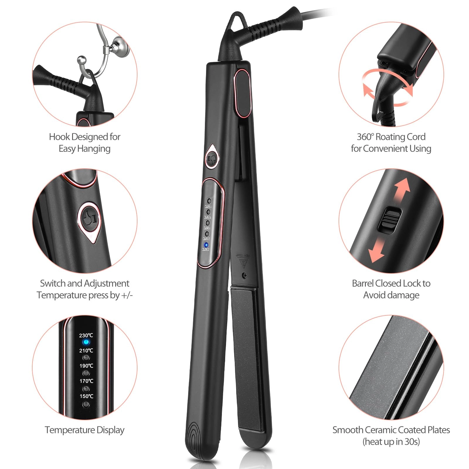 2 in 1 Straightener and Curler - 1 inch