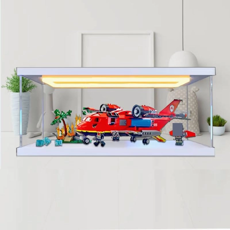 Clear Acrylic Display Case (60413) - for Lego City White Bottom+top Light