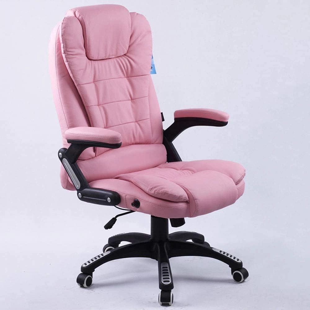 Desk Chair - PU Leather Brown High Back
