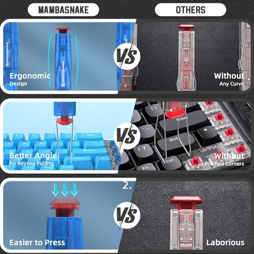 2-in-1 Keycap Switch Puller - 304 Stainless Steel Blue