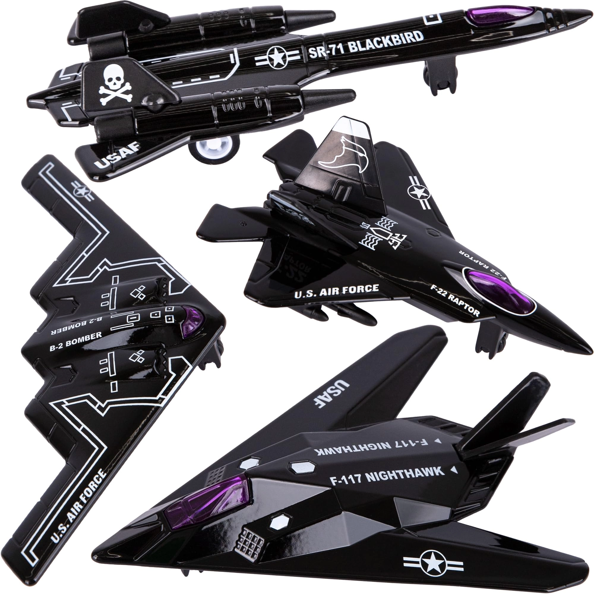 ArtCreativity B-2 Bomber + SR-71 Blackbird + F-22 Raptor + F-117 Nighthawk - 4pcs