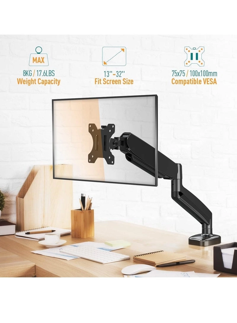 Single Monitor Arm - Single 13-32 Inch VESA 75x75/100x100mm