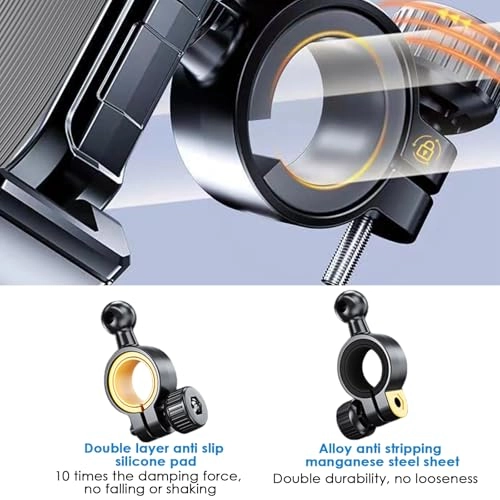 Universal Motorcycle Mobile Phone Holder - 360° Rotatable Fits 4.7-6.8 Inch