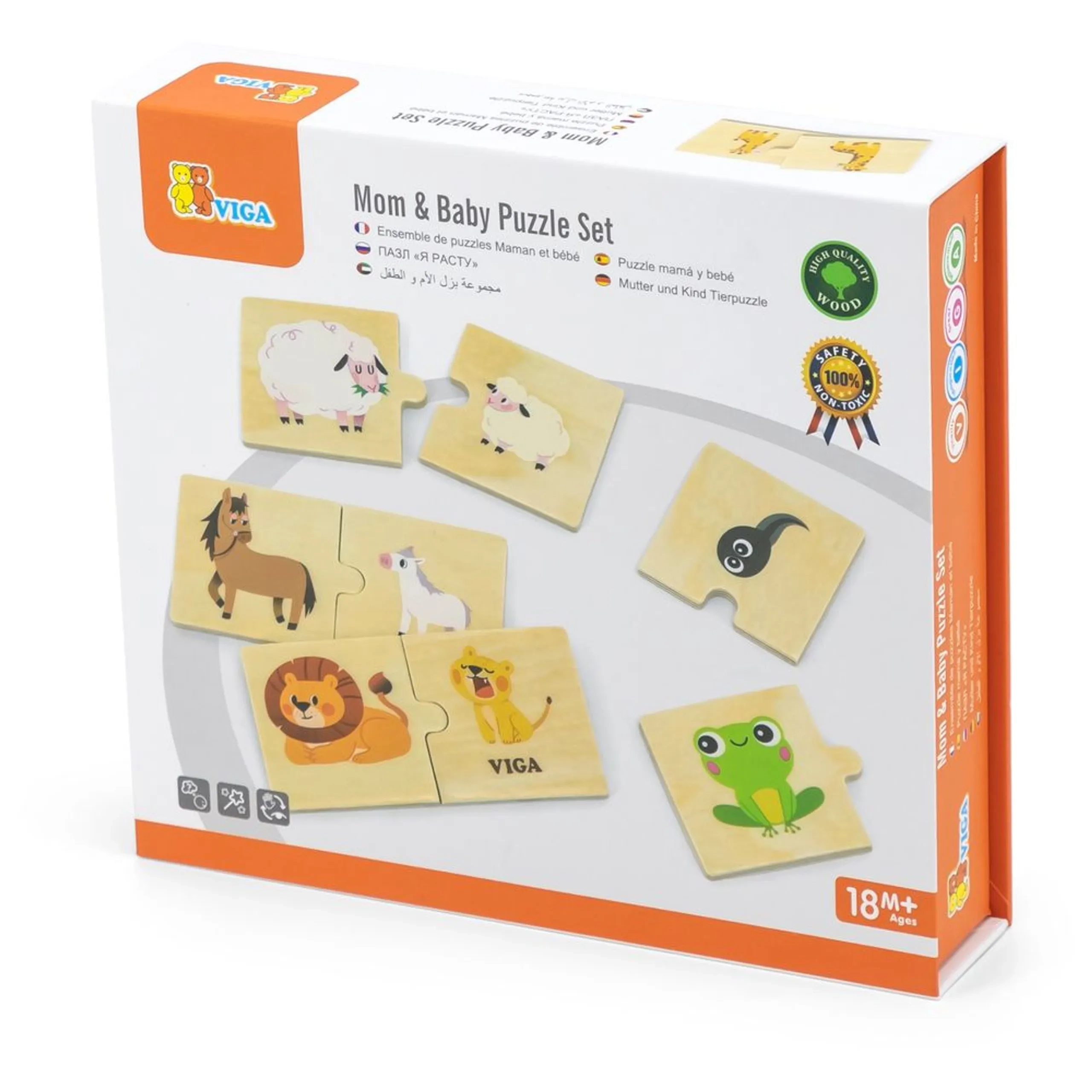 Mix & Match Wooden Learning Puzzle Set - 18 months+ 24 pieces